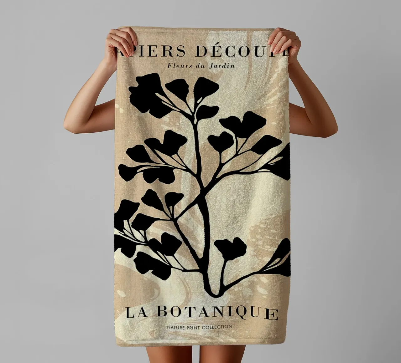 Fleurs du Jardin in beige asciugamano da bagno da Paul Studio