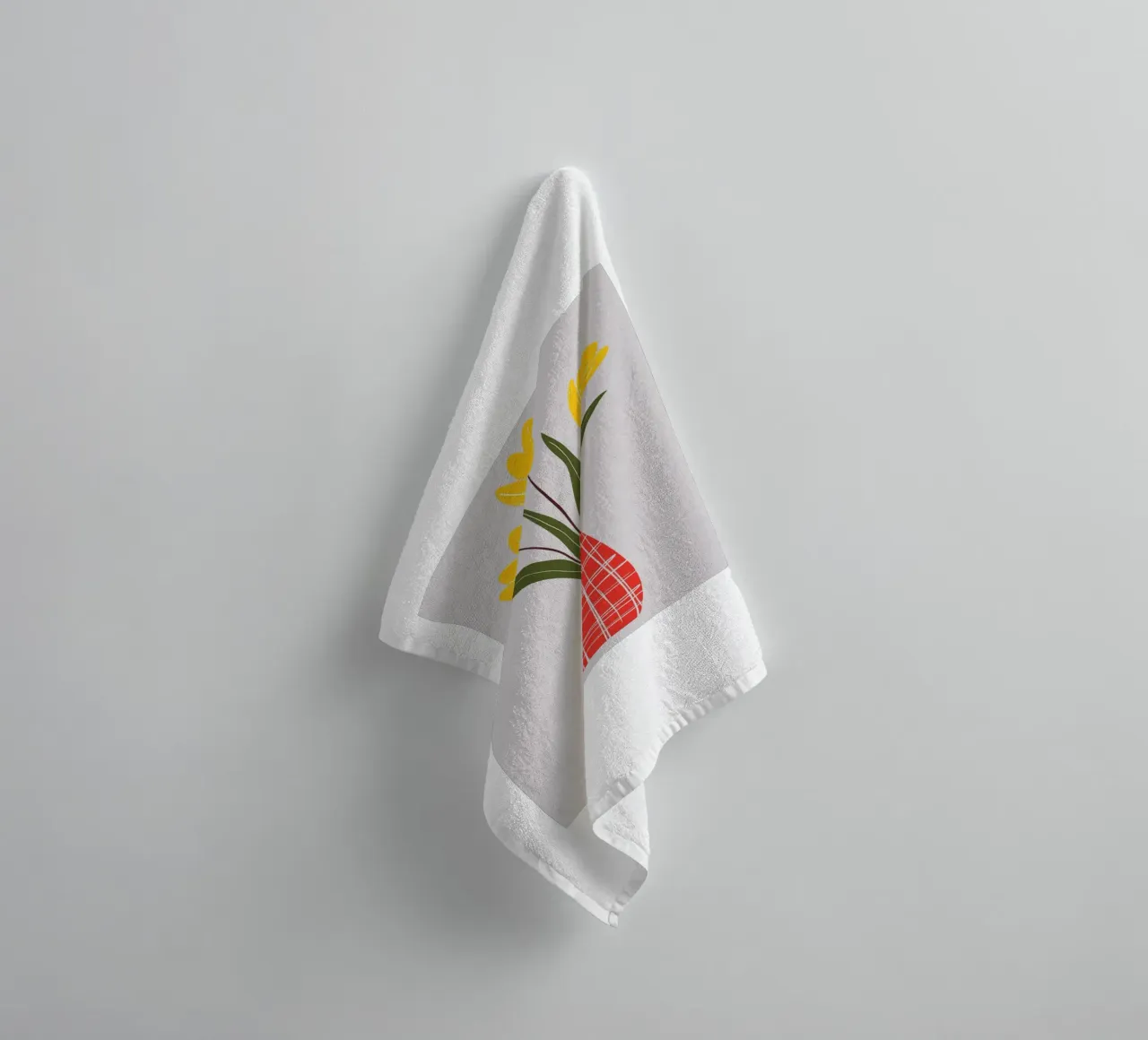 Vaso e fiori rossi asciugamano da bagno da Jose