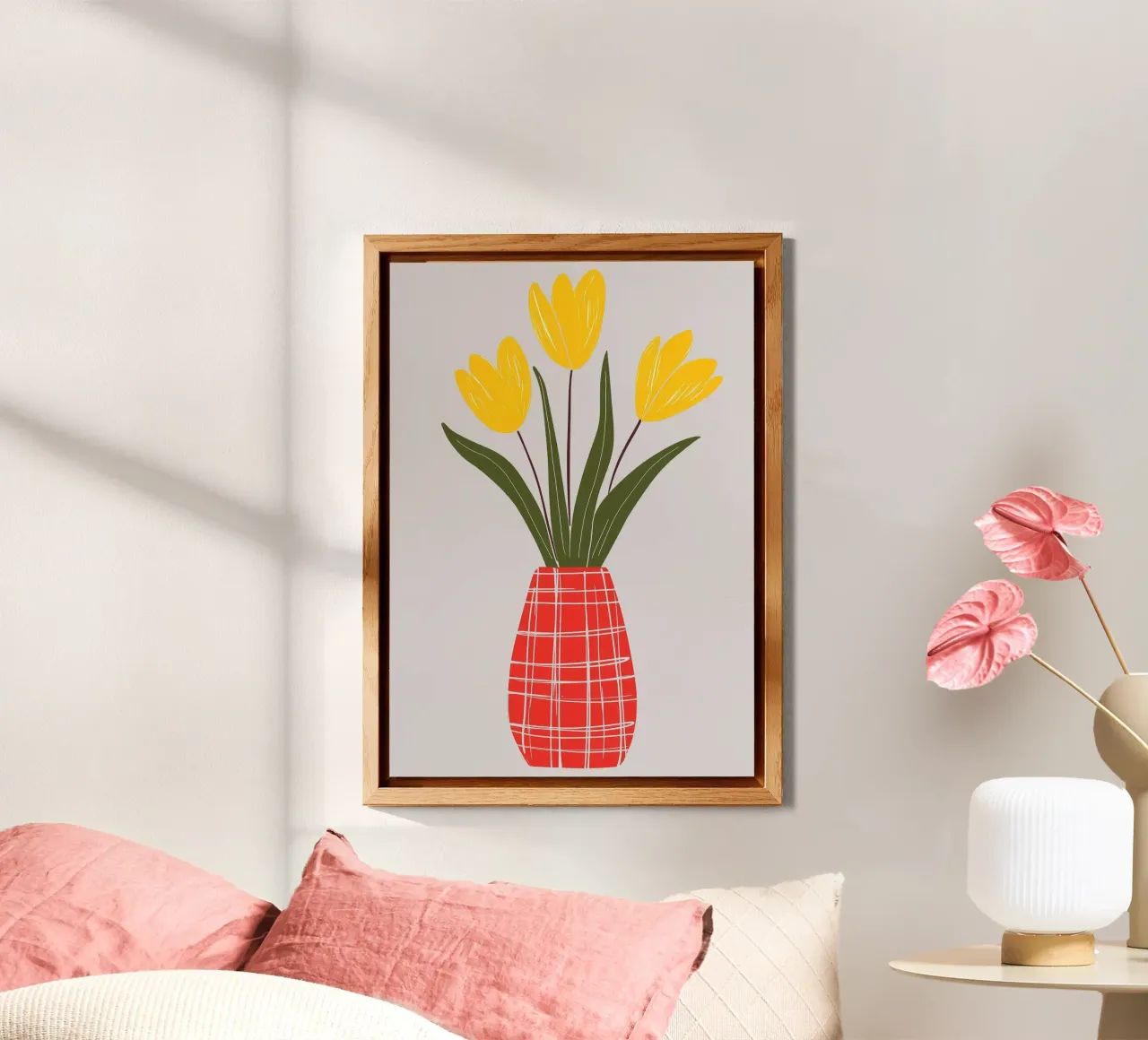 Vaso e fiori rossi alluminio dibond da Jose