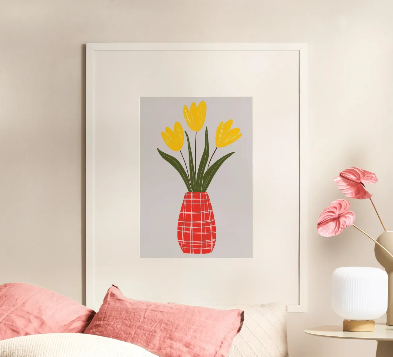 Vaso e fiori rossi carta hahnemühle da Jose