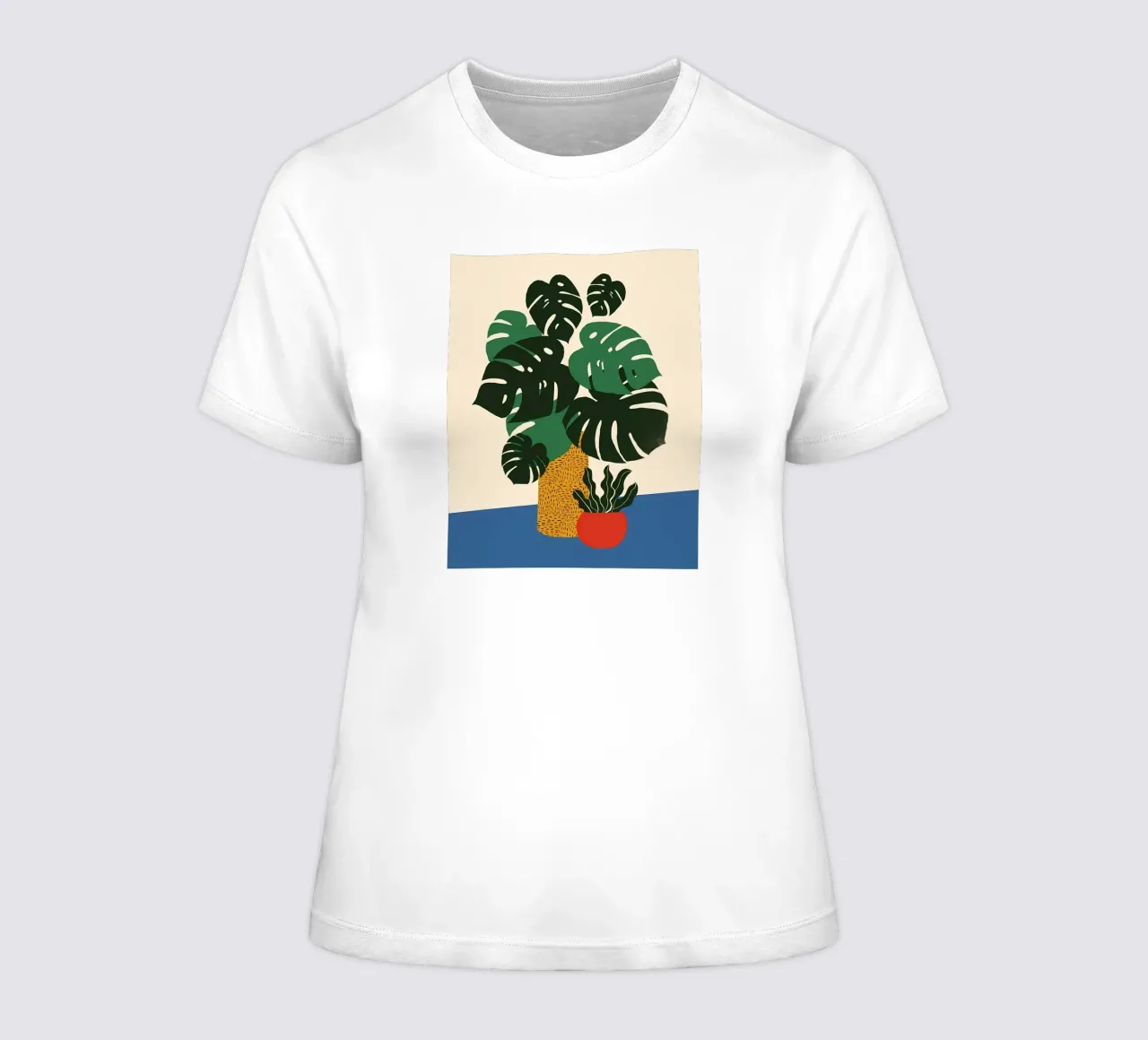 Green Monstera women's fitted t-shirt by Jose