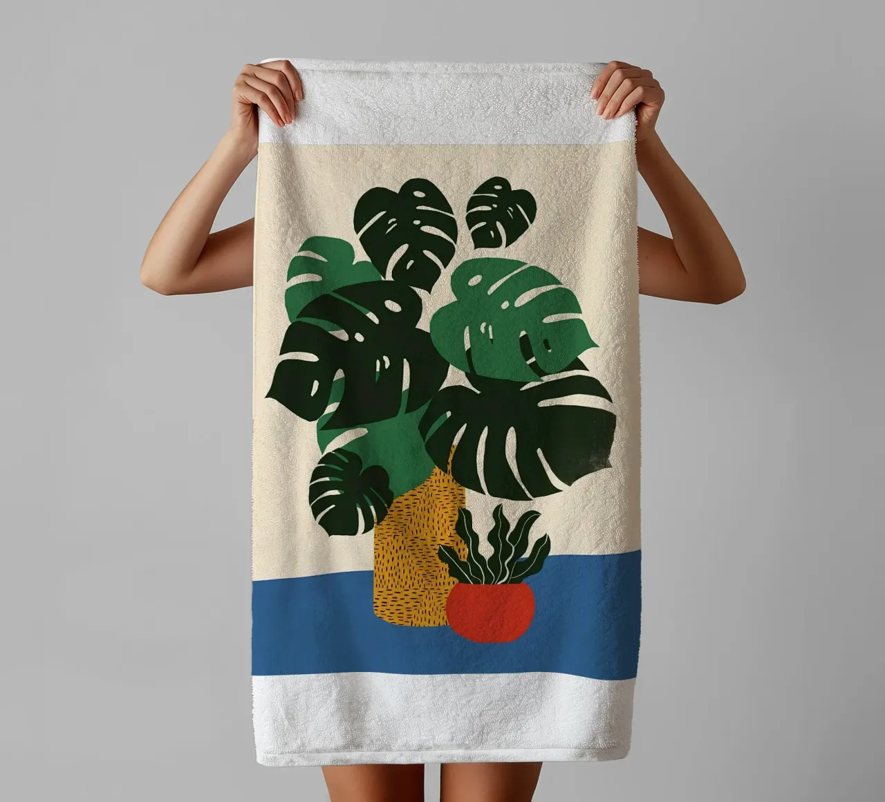 Green Monstera towel by Jose
