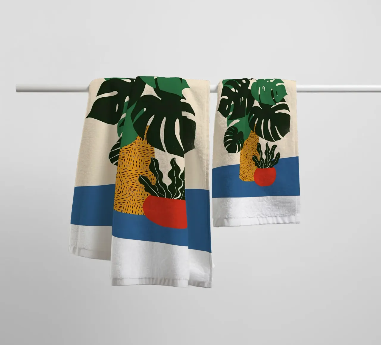 Green Monstera towel by Jose