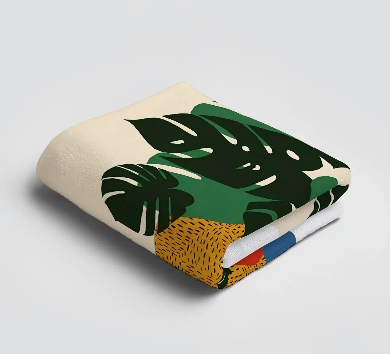 Green Monstera towel by Jose