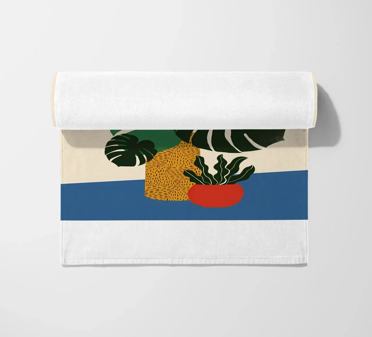 Green Monstera beach towel by Jose