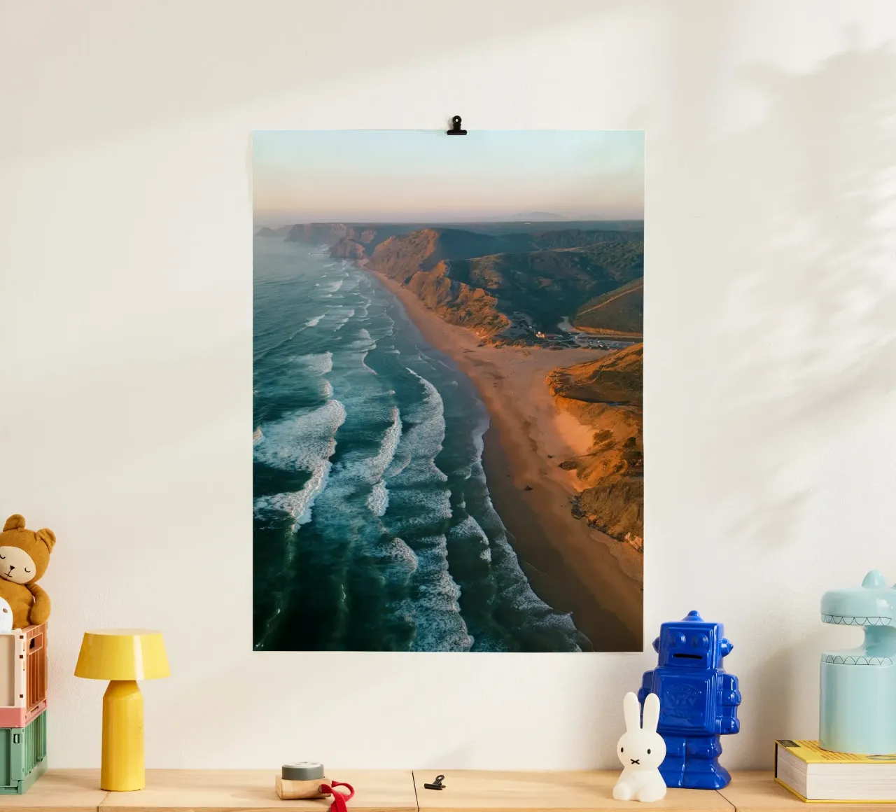 Coastal Horizon poster with plastic frame by Thilo Grøsch