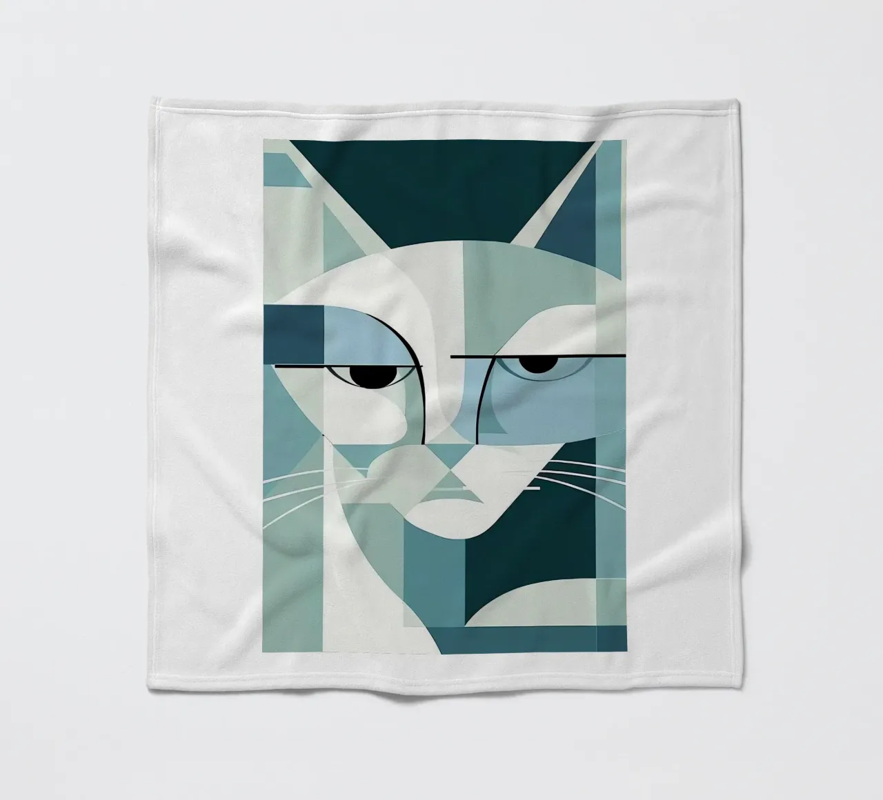 Gatto geometrico coperta in pile da Manuela