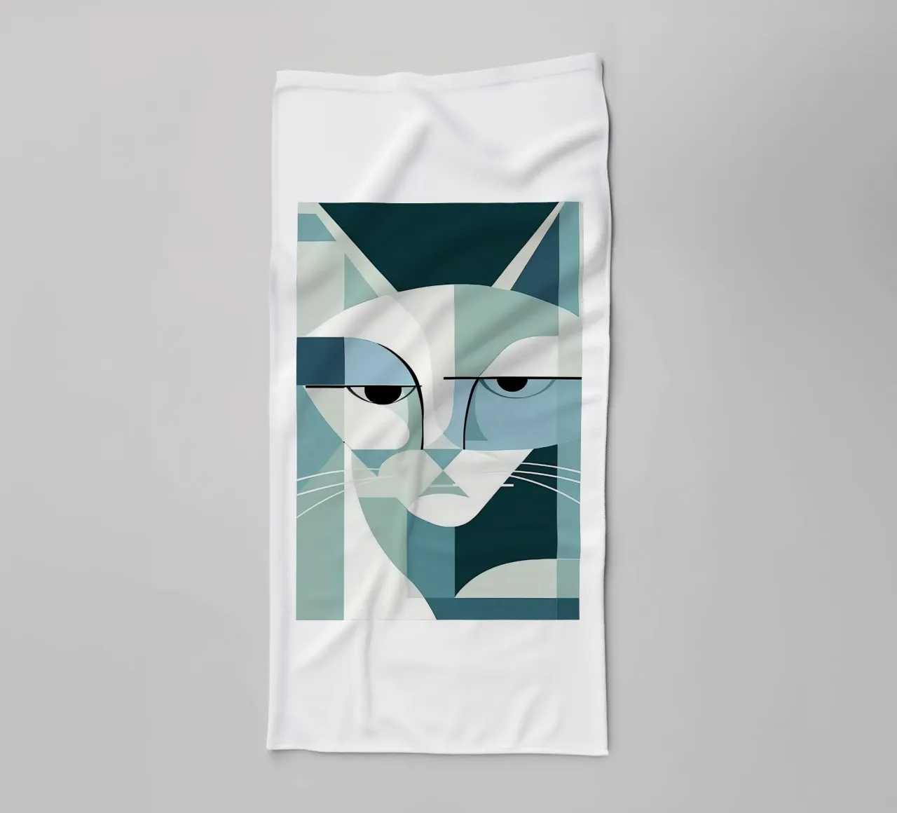 Gatto geometrico asciugamano da bagno da Manuela