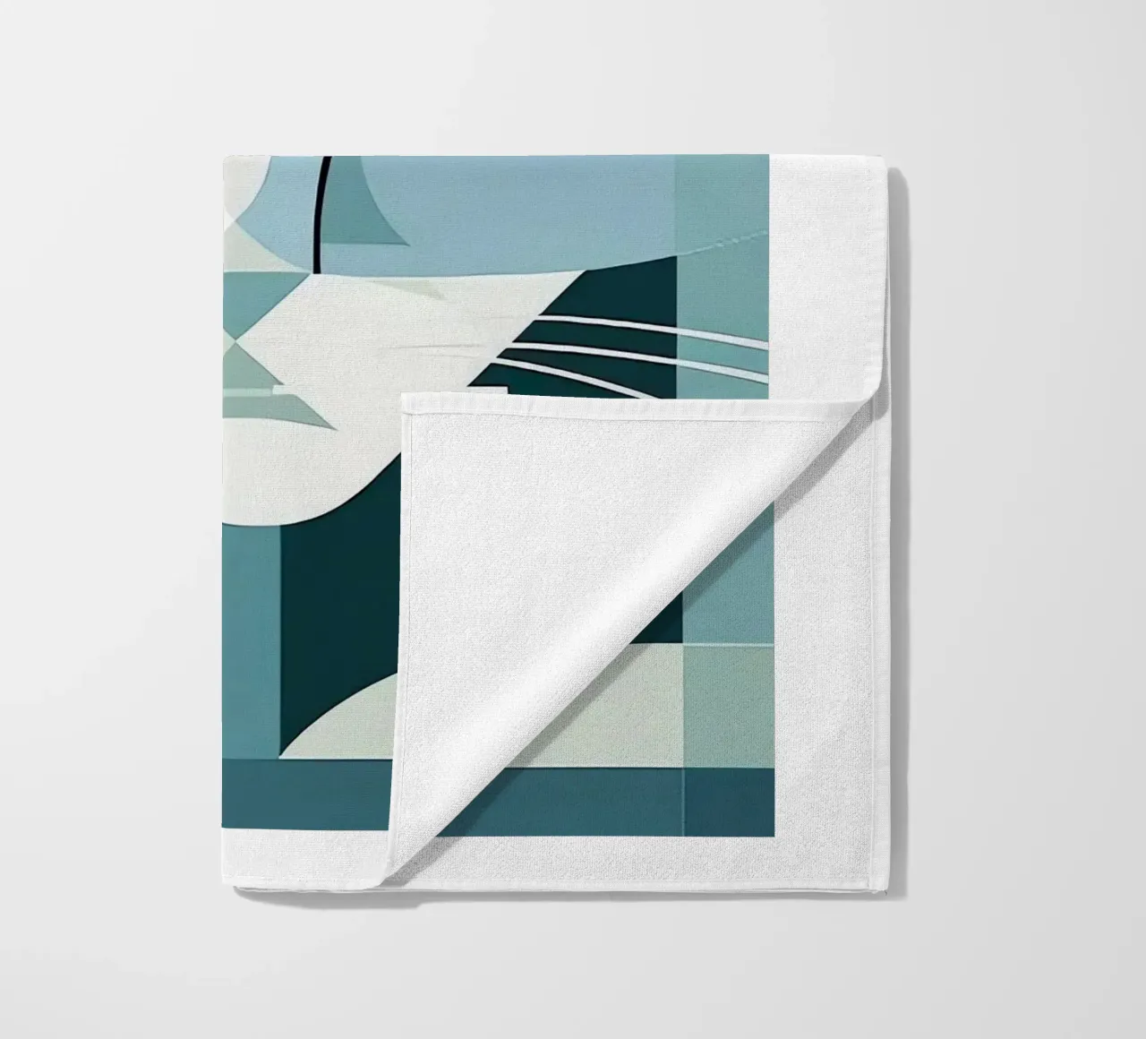 Gatto geometrico telo mare da Manuela