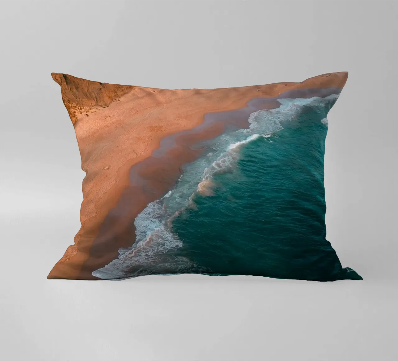 Wild and Silent: Praia do Castelejo, Portugal decorative cushion by Thilo Grøsch