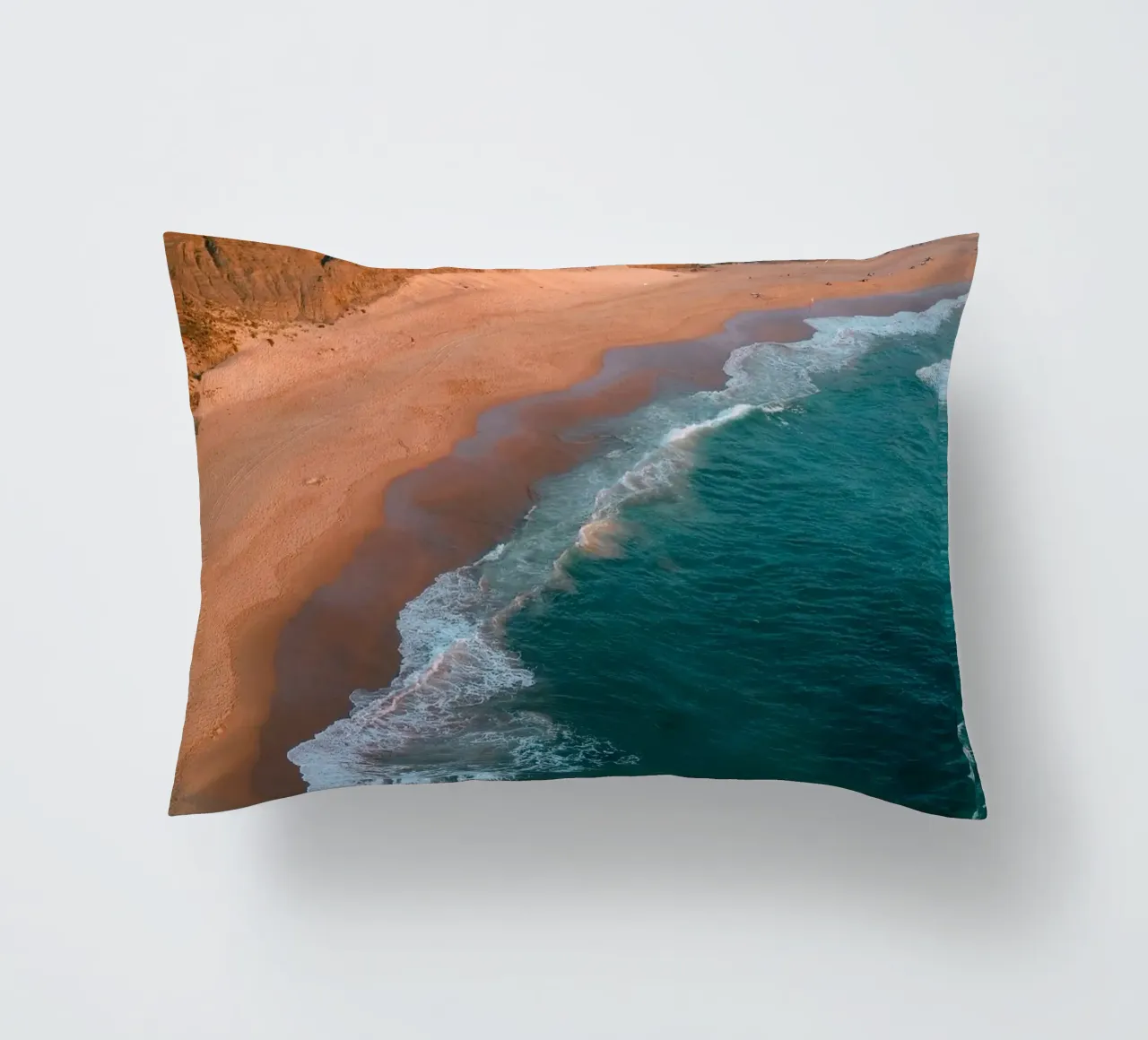 Wild and Silent: Praia do Castelejo, Portugal decorative cushion by Thilo Grøsch