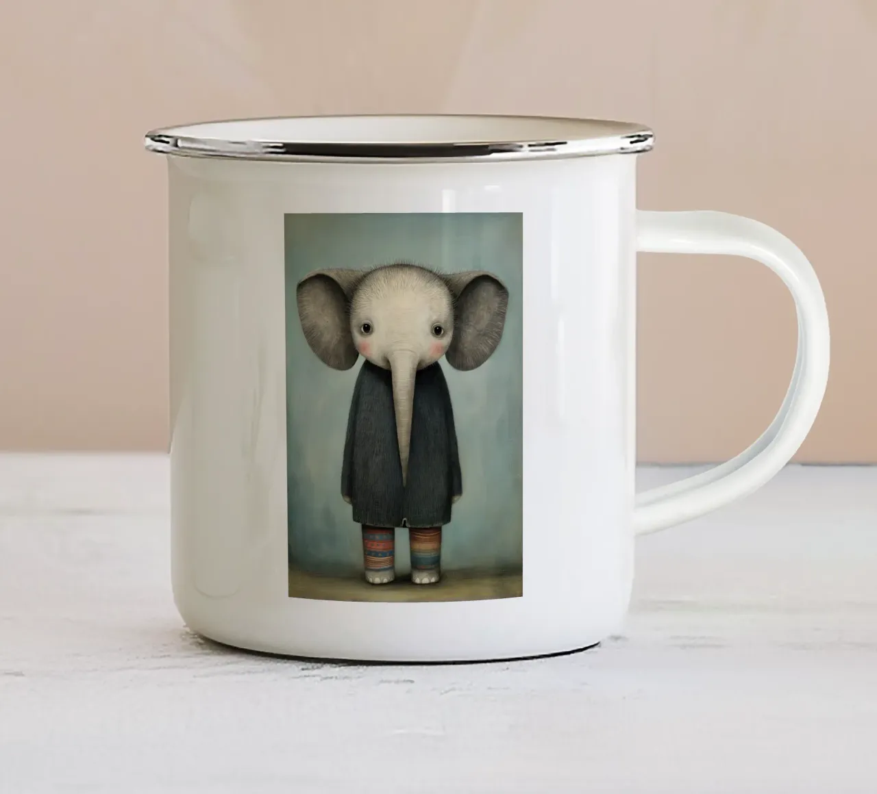Elefante tazza in smalto da Pictura