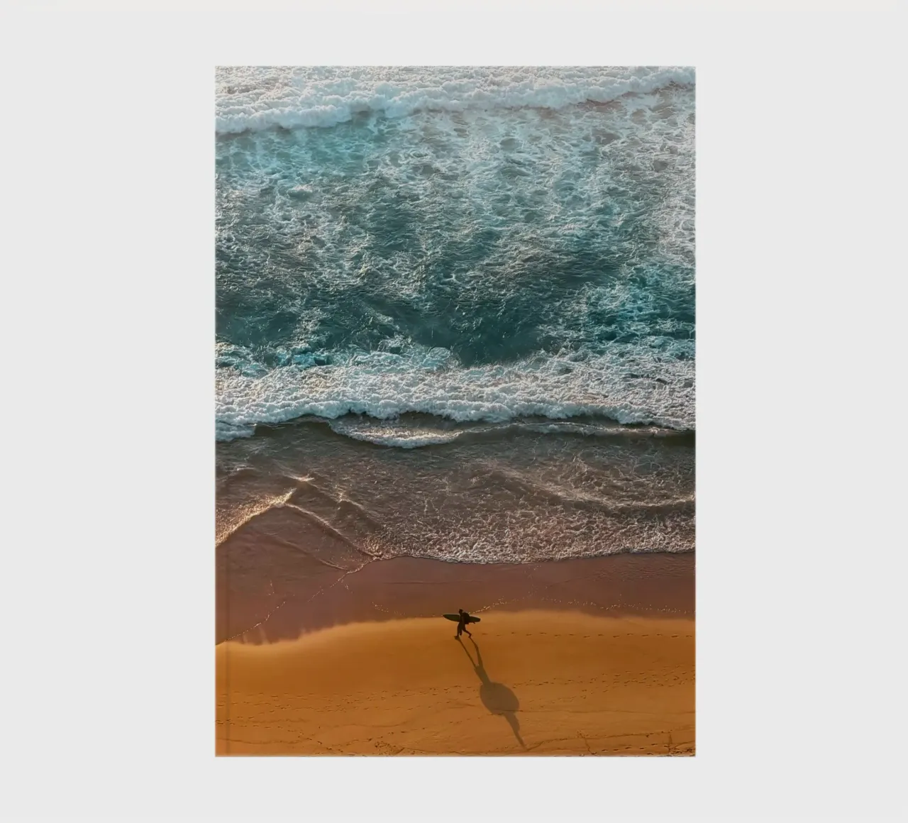 Walking the Line – Surfer at the Beach notebook by Thilo Grøsch