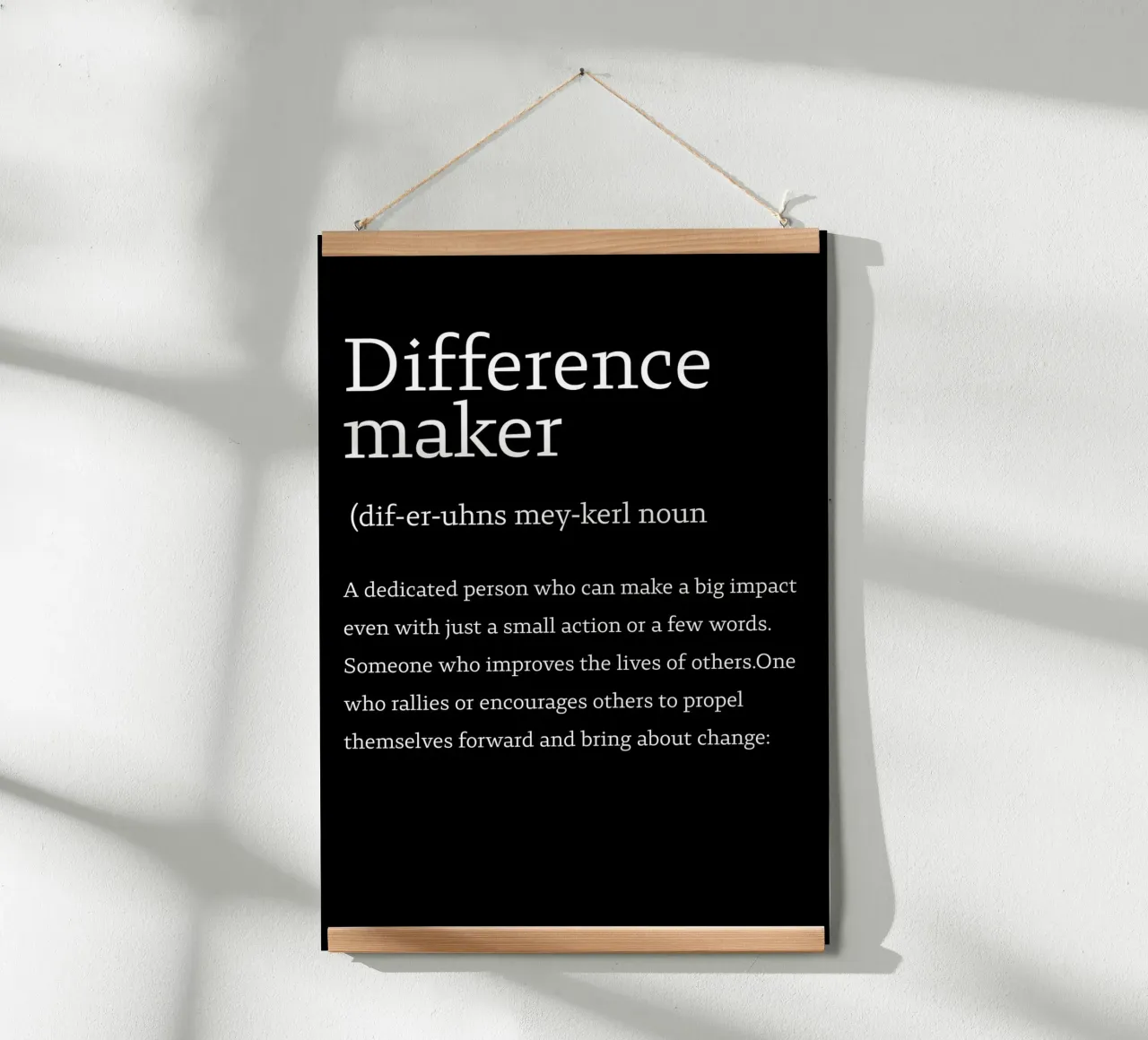 difference maker poster con telaio in alluminio da edsonramosart