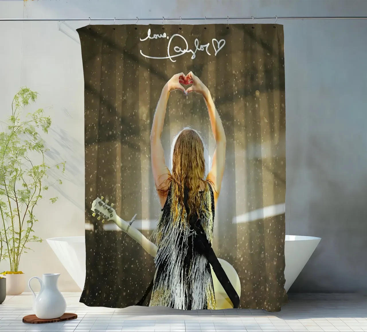 Taylor Swift Love shower curtain by Musadad Shop