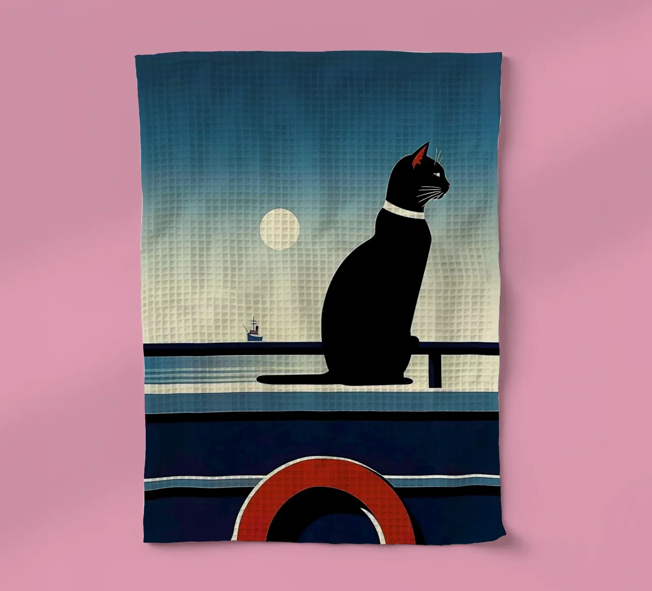 Chat noir torchon de Manuela