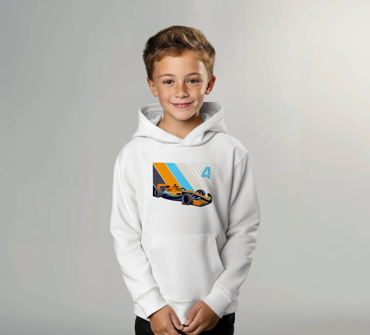 Formula Race Car 4 kids hoodie by Mariel Toigo