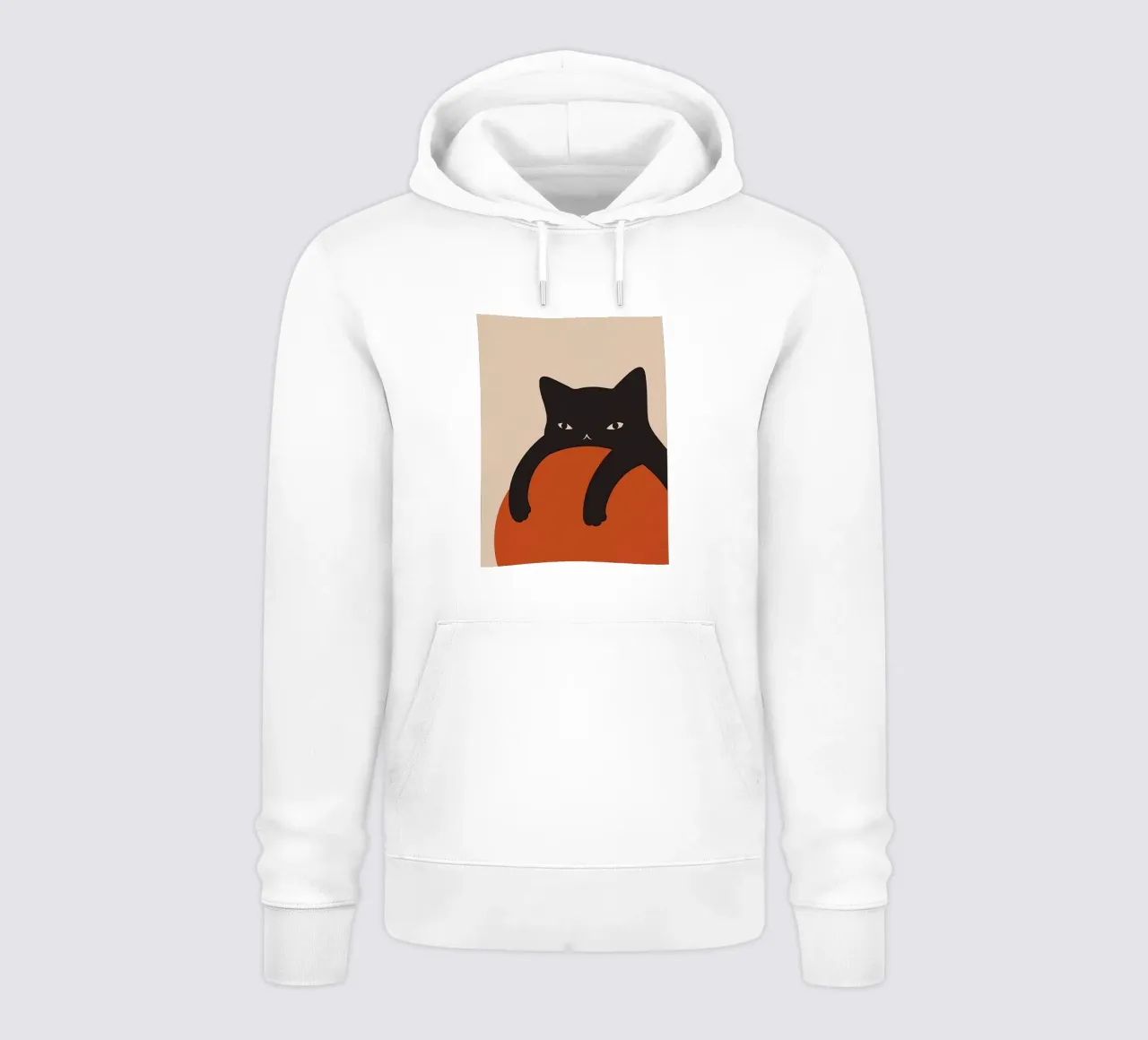 Gatto nero pigro felpa con cappuccio da Manuela
