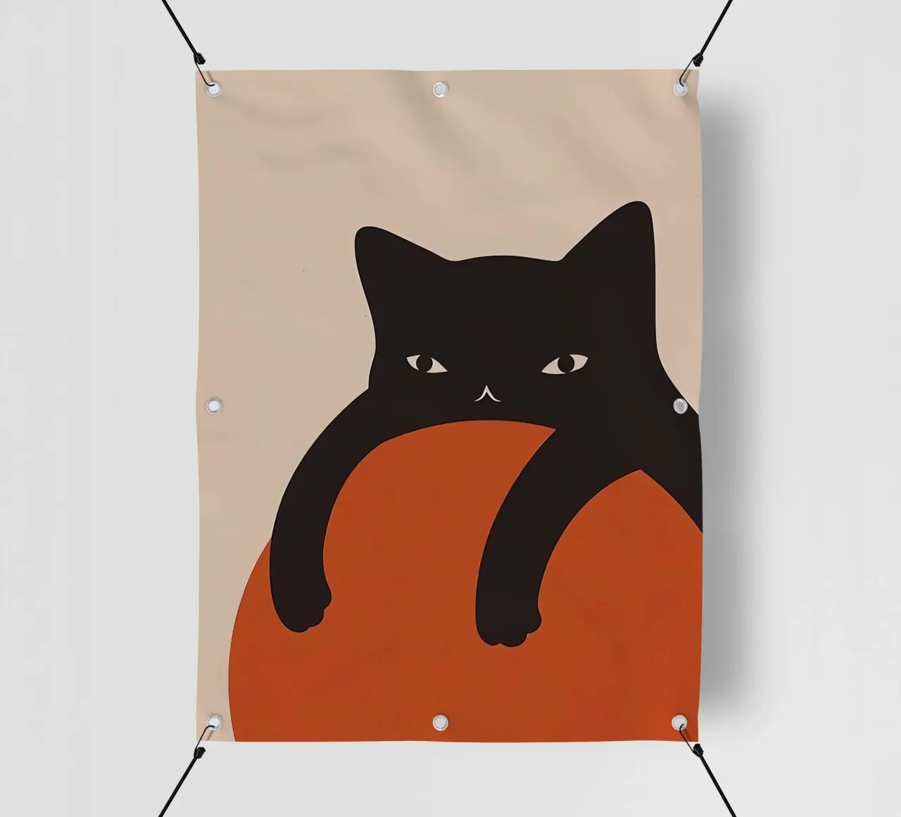 Gatto nero pigro telo in pvc da Manuela