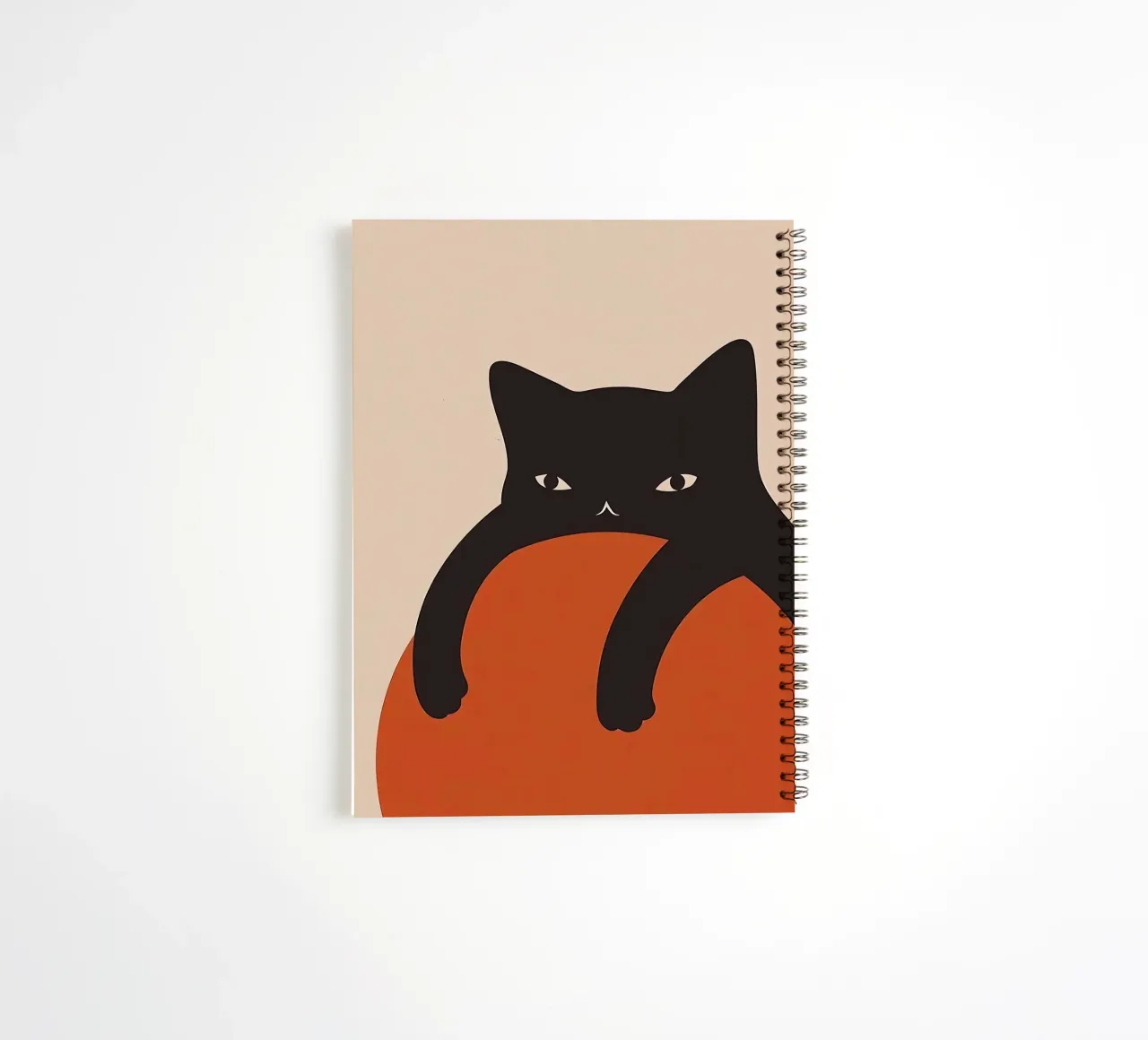 Lazy Black Cat spiral notebook by Manuela