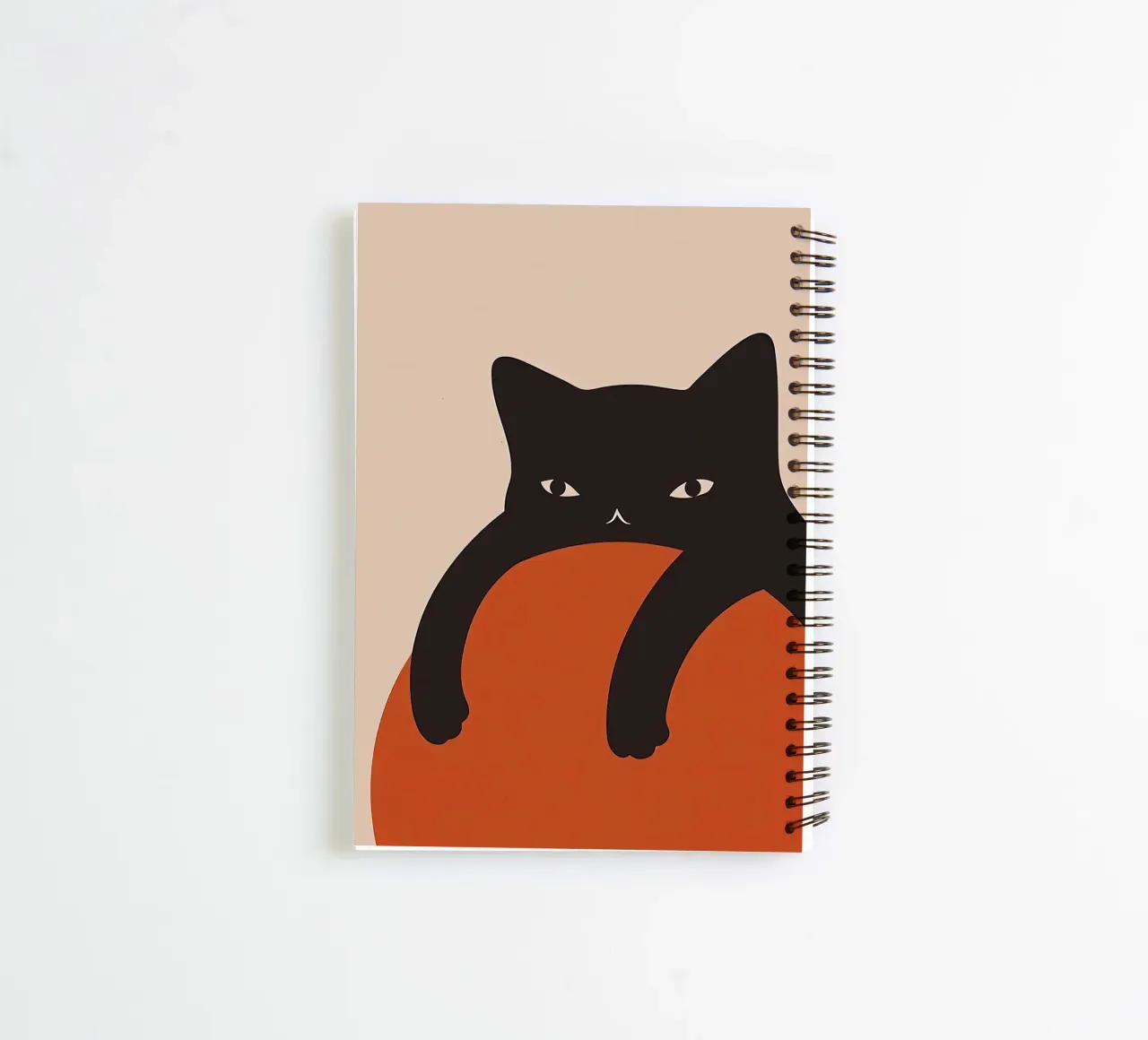 Lazy Black Cat spiral notebook by Manuela