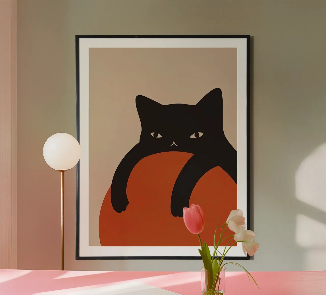 Lazy Black Cat hahnemühle by Manuela