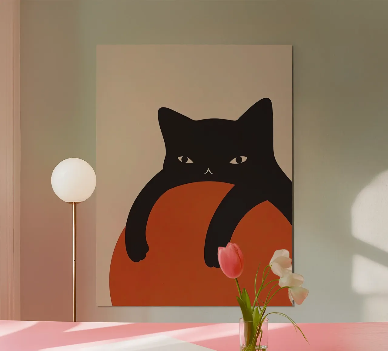 Lazy Black Cat hahnemühle by Manuela