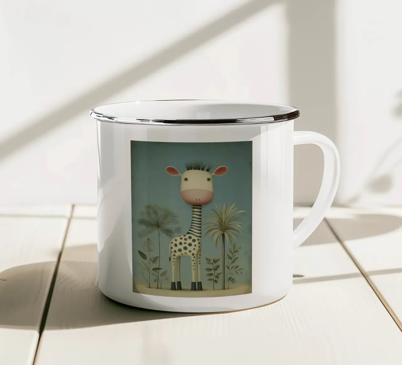 Giraffa tazza in smalto da Pictura