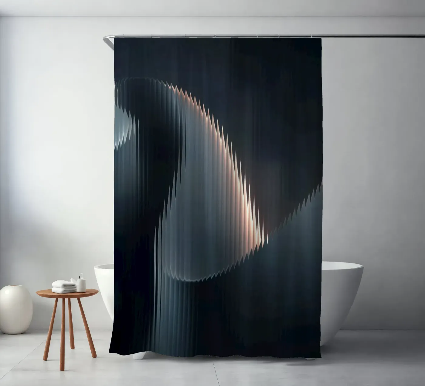 waveform reflection shower curtain by Earthly Visions