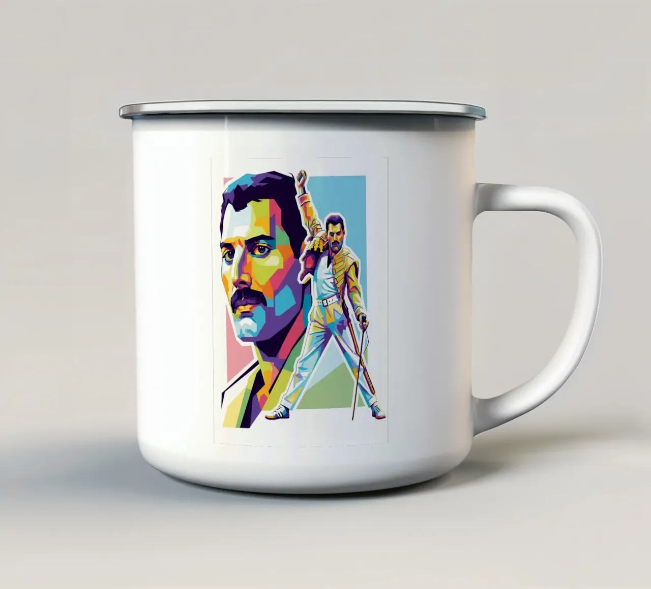 Freddie Mercury signature style tazza in smalto da Hantamrata