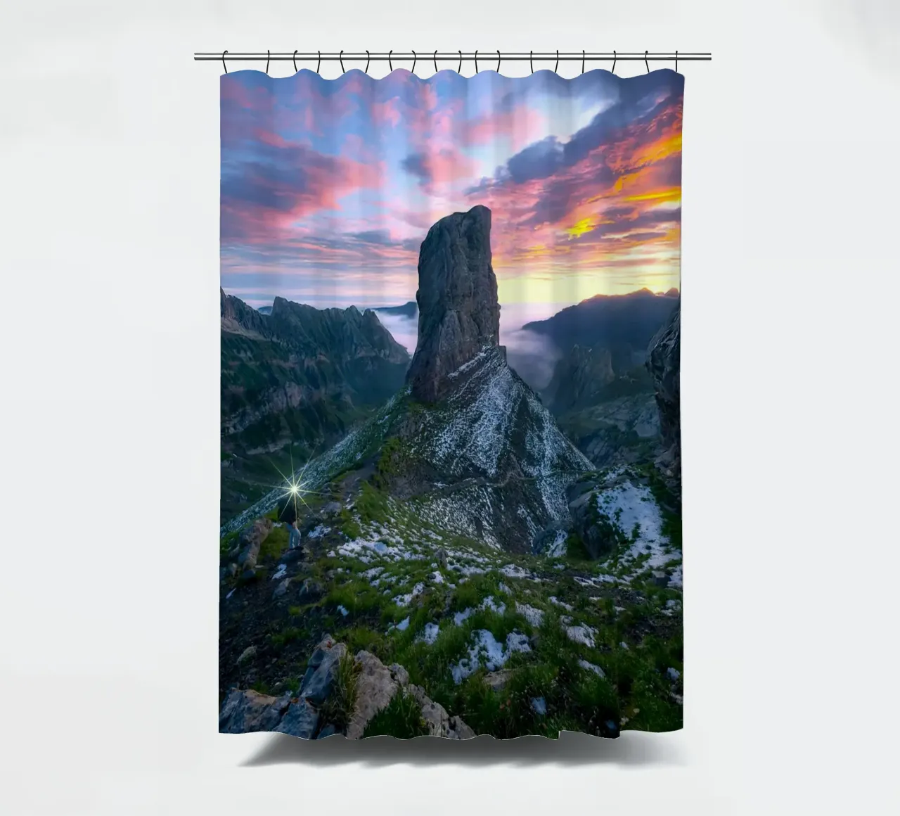 mountain valley shower curtain by Earthly Visions