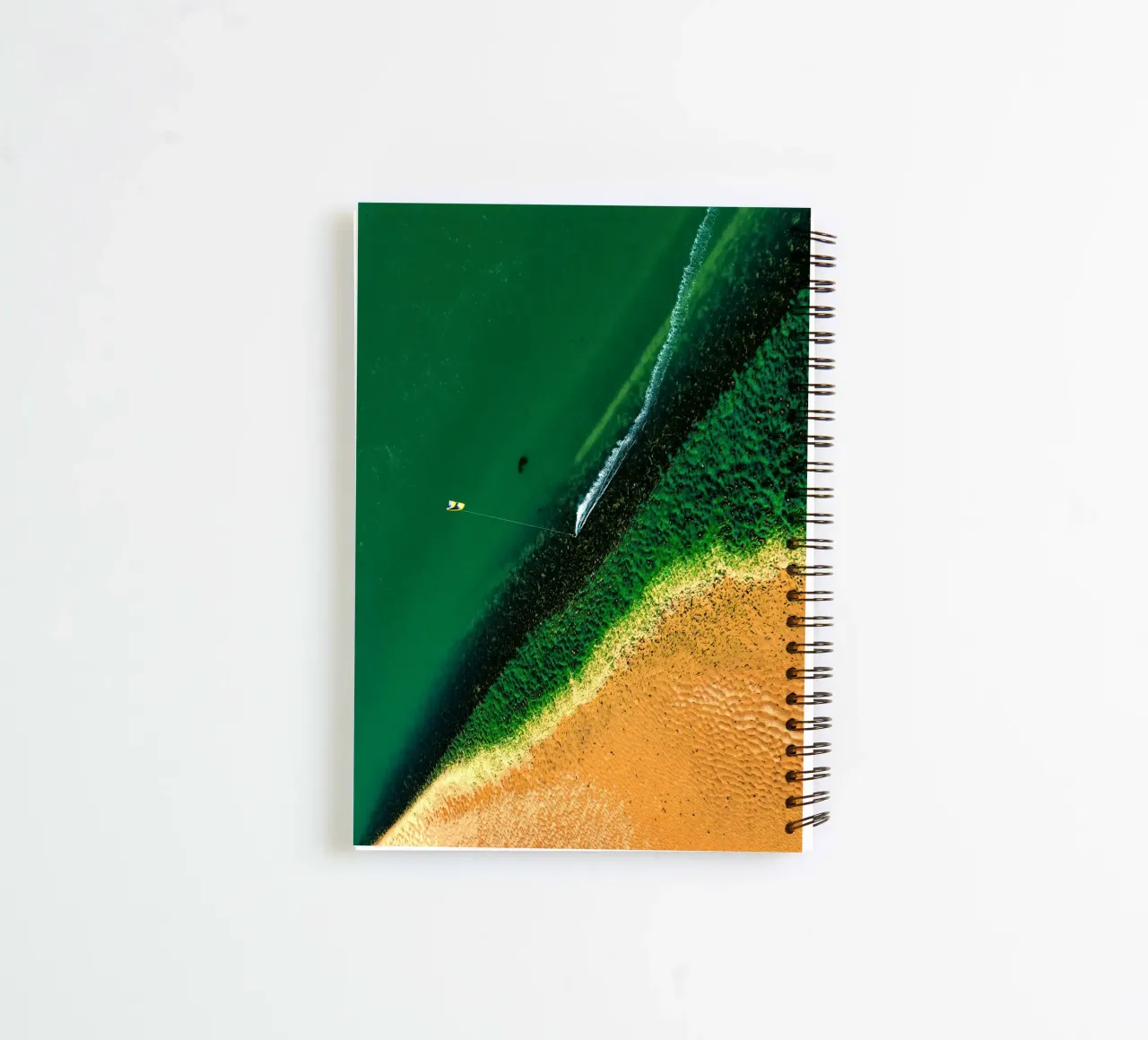 aerial view beach spiral notebook by Earthly Visions