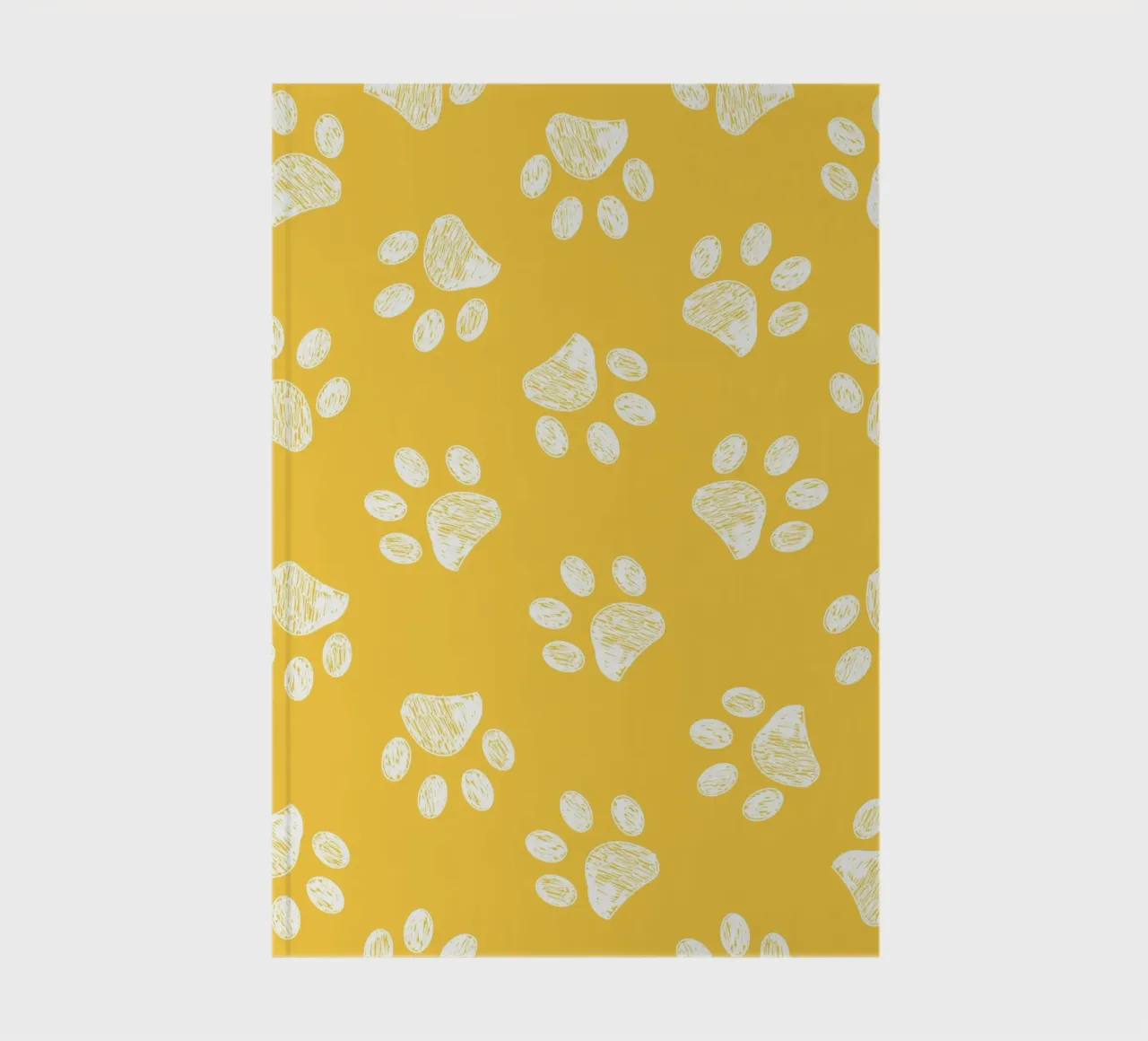 White paw prints with yellow background notebook by gulsengunel