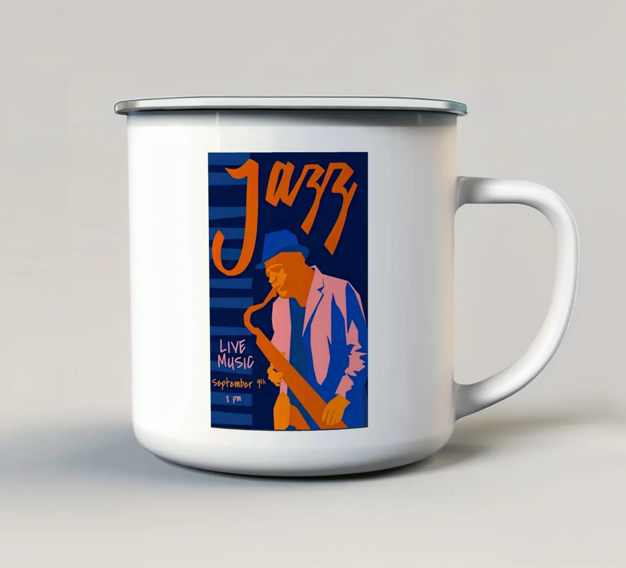 Jazz live poster tazza in smalto da Steve shop