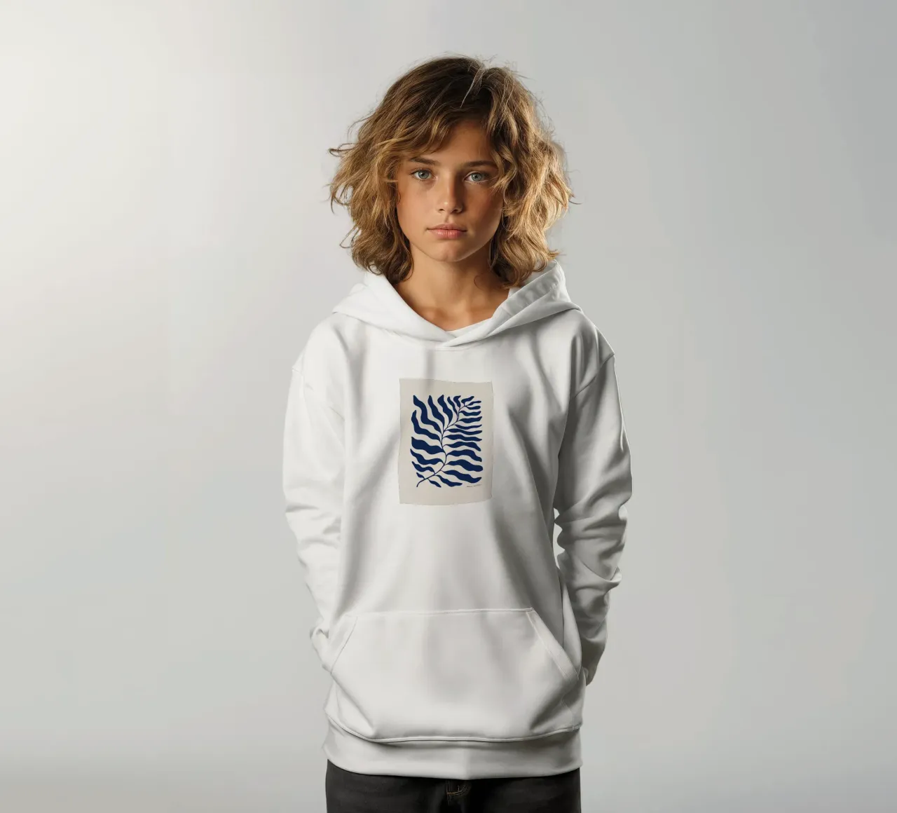 alghe blu felpa bambino con cappuccio da gudikan store