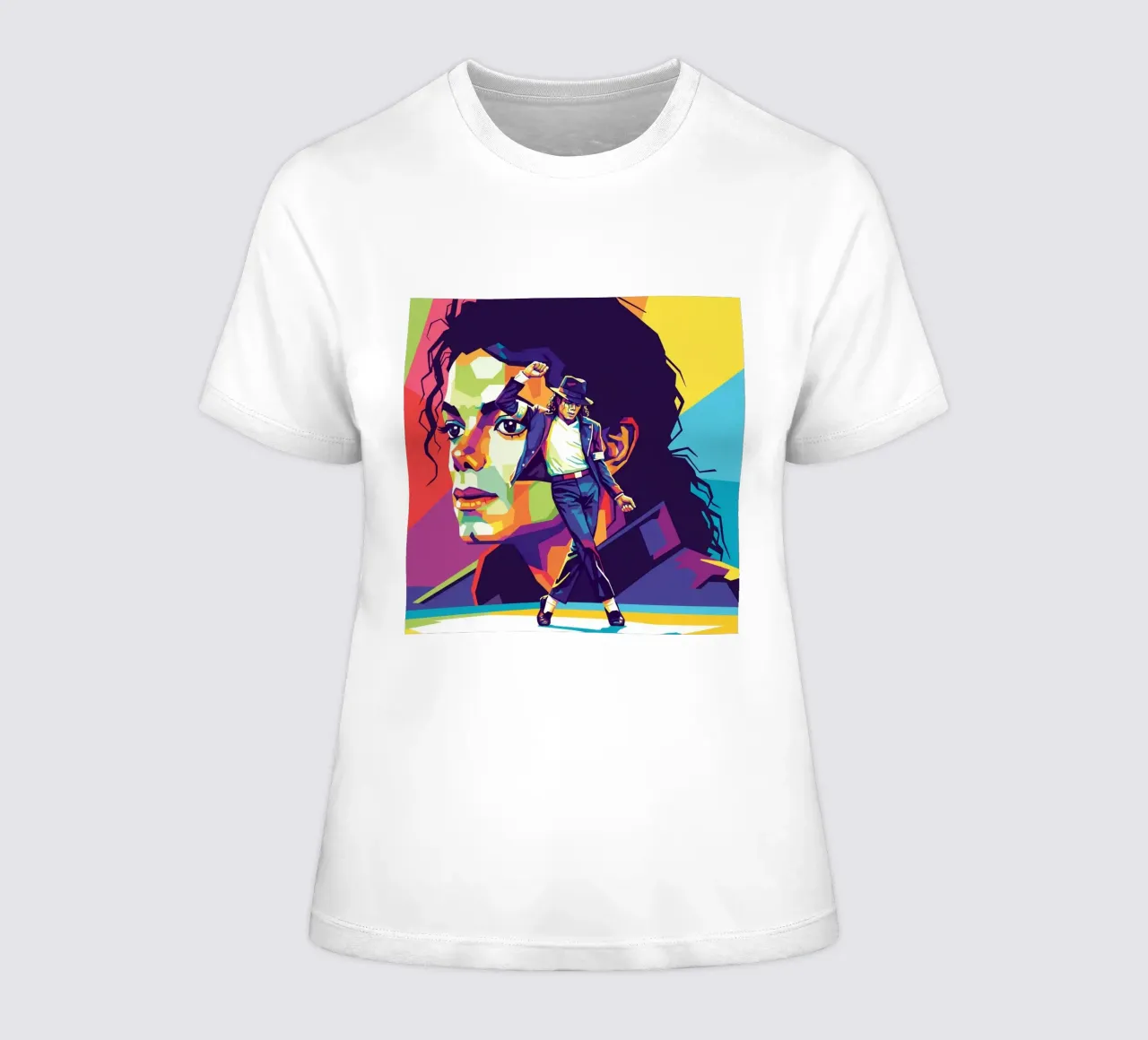 Michael Jackson in WPAP art style t-shirt da donna da Hantamrata