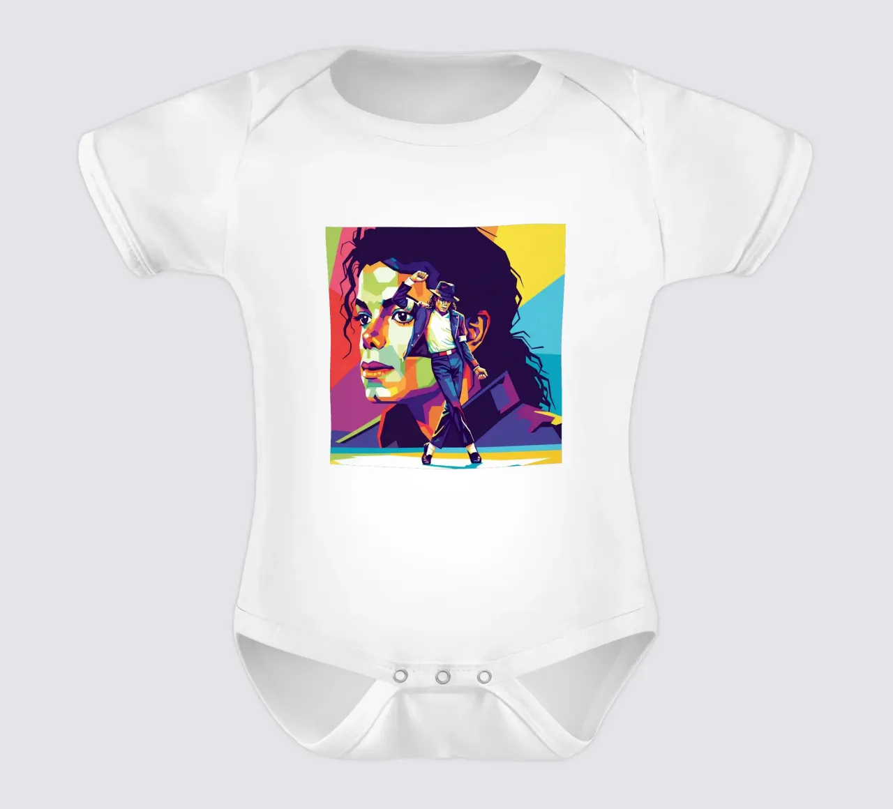 Michael Jackson in WPAP art style Kurzarm Babybody von Hantamrata