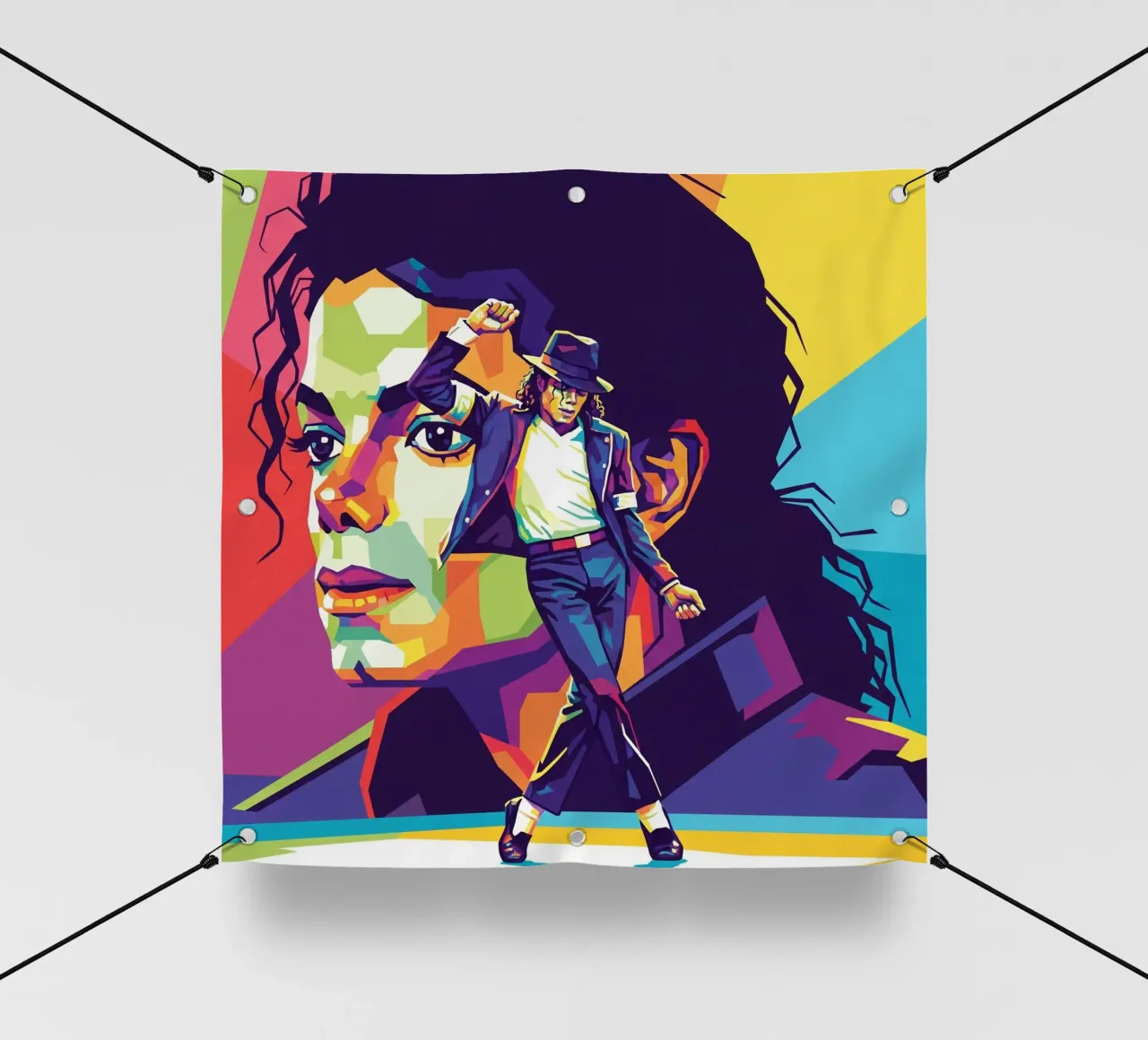 Michael Jackson in WPAP art style telo in pvc da Hantamrata