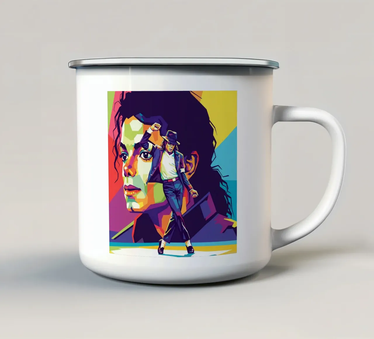 Michael Jackson in WPAP art style tazza in smalto da Hantamrata
