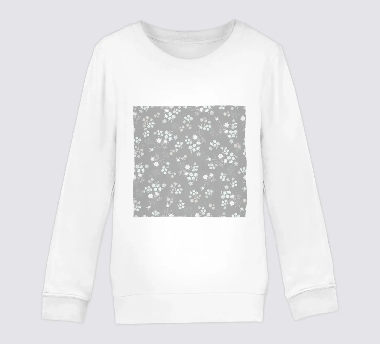 Weißes Zickzack-Muster mit grauem Hintergrund Kinder Sweatshirt von gulsengunel