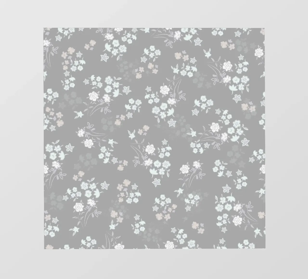 White ditsy pattern with grey background pvc cover by gulsengunel