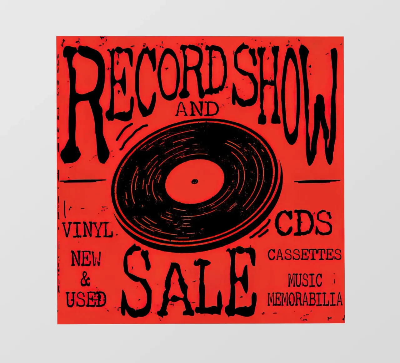 Volantino del Retro Record Show pellicola backlit da Steve shop
