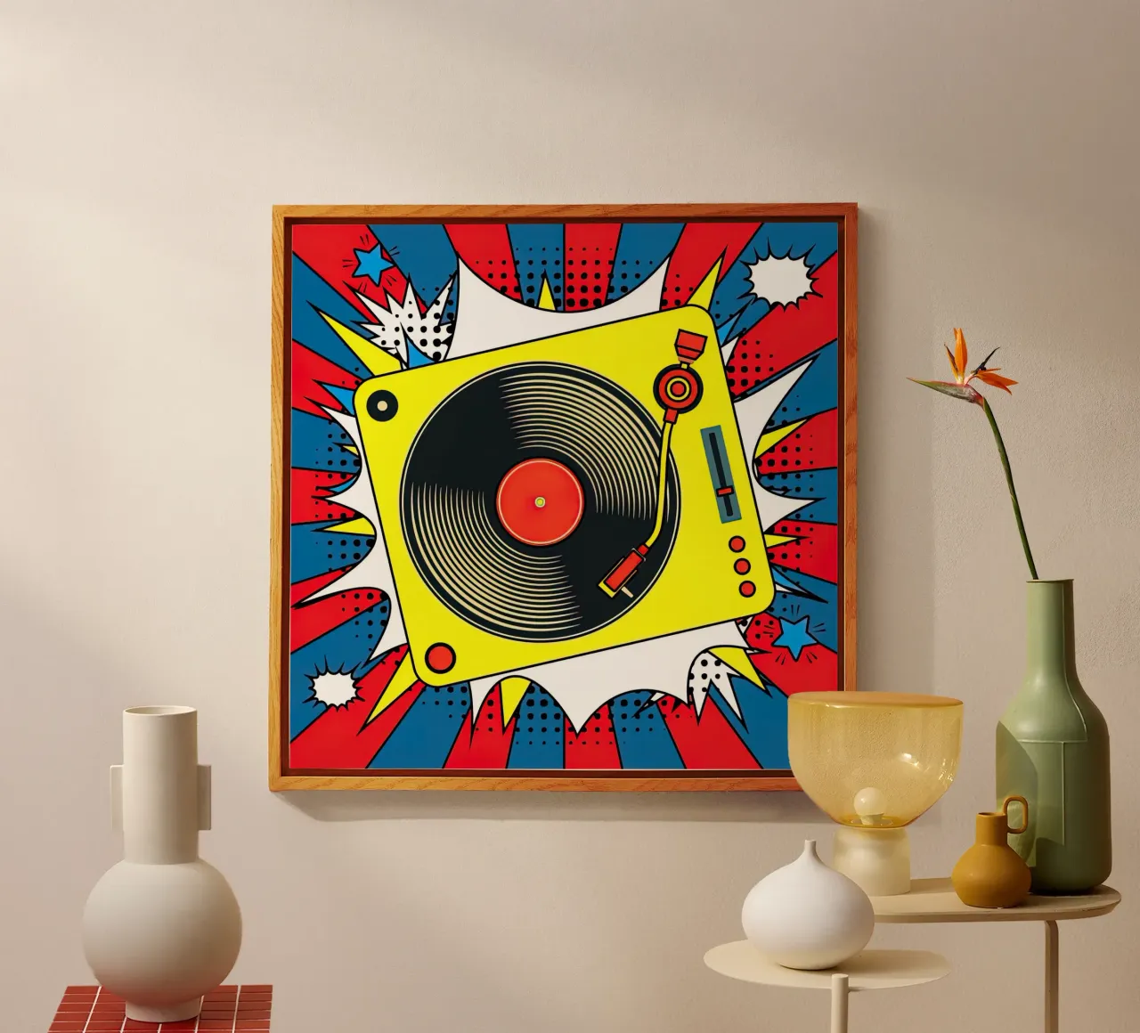 Disco in vinile d'epoca su bolla vocale di esplosione in Pop plexiglass da Steve shop