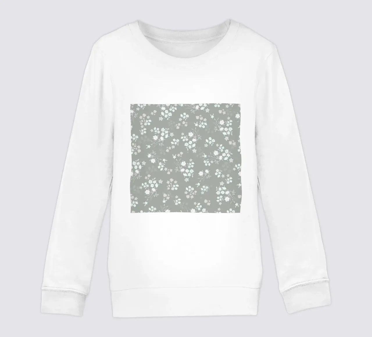 Weißes Zickzack-Muster mit grünem Hintergrund Kinder Sweatshirt von gulsengunel