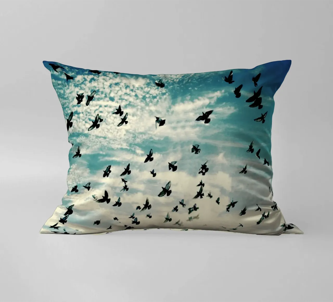 Flying Birds decorative cushion by KISSA STUDIO