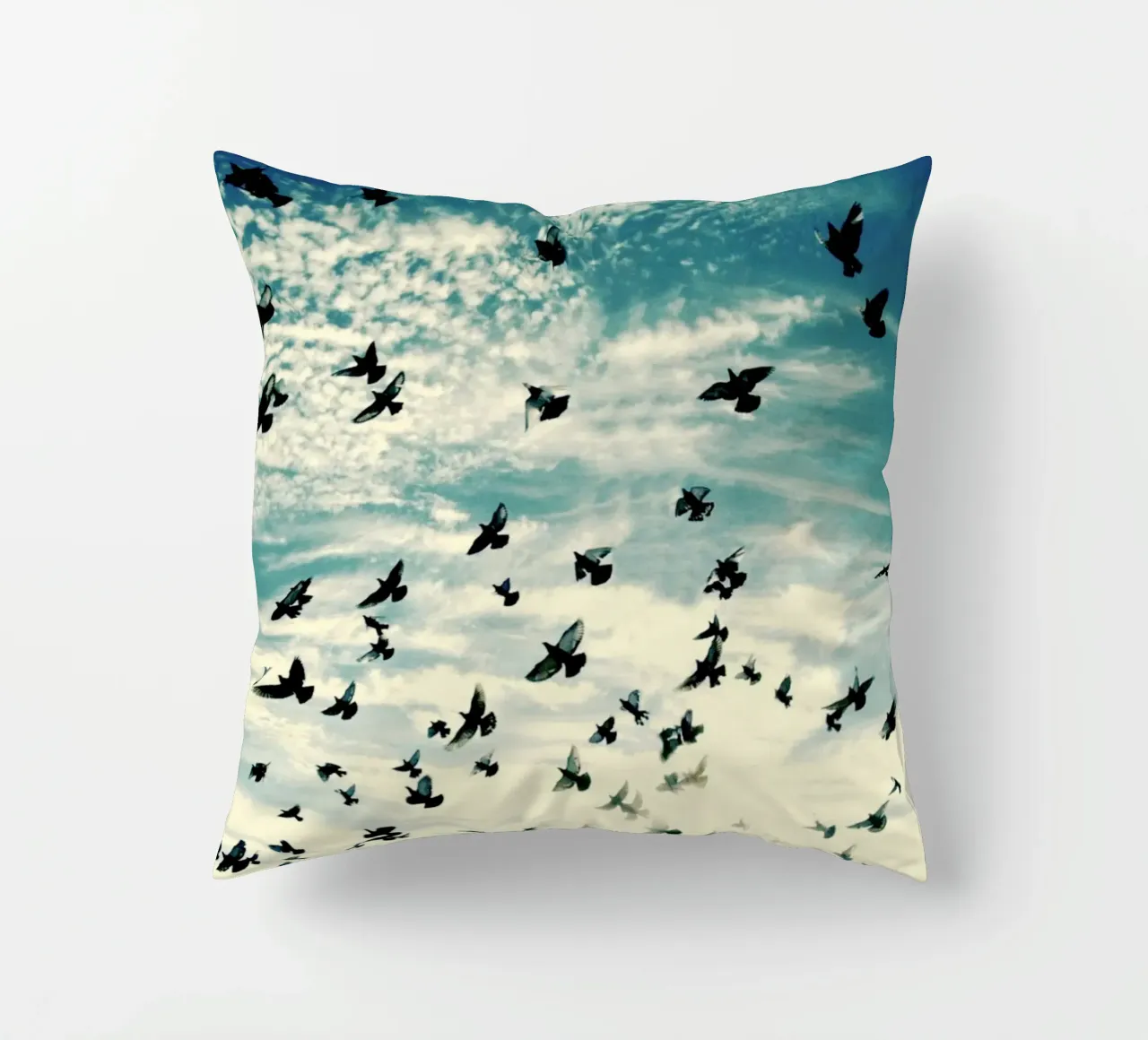 Flying Birds decorative cushion by KISSA STUDIO
