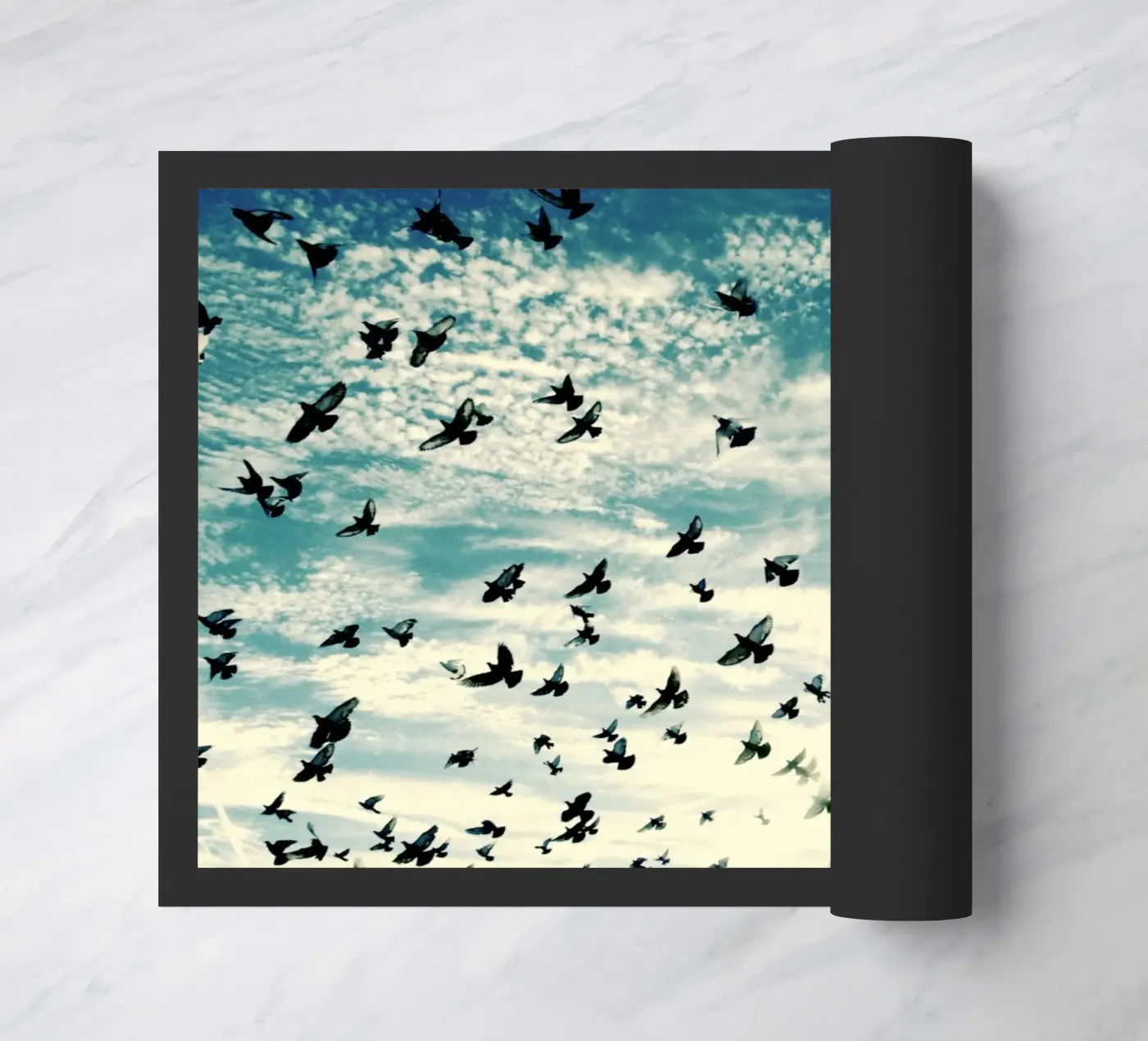 Flying Birds doormat by KISSA STUDIO