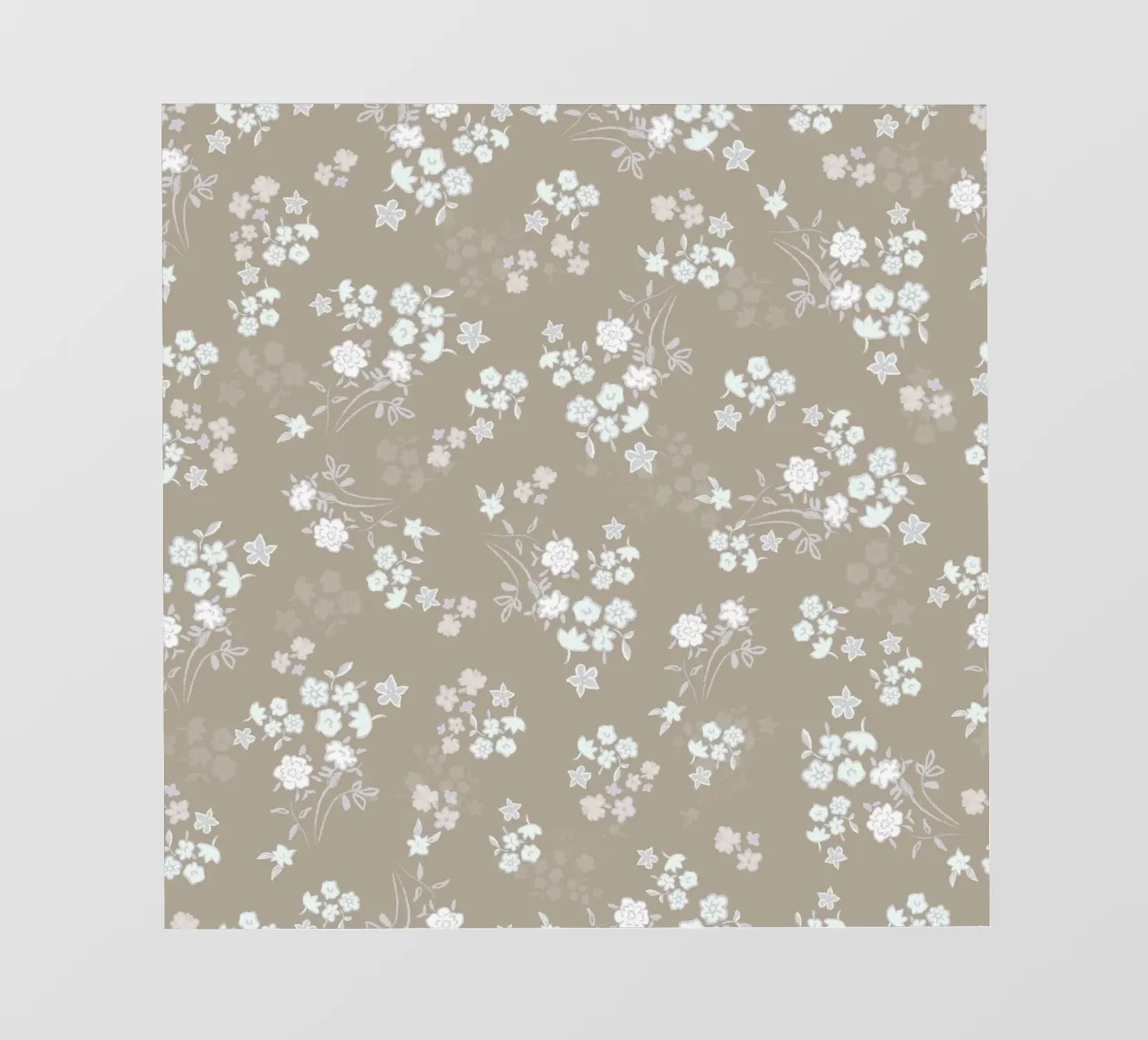 Motif blanc avec fond marron bâche pvc de gulsengunel