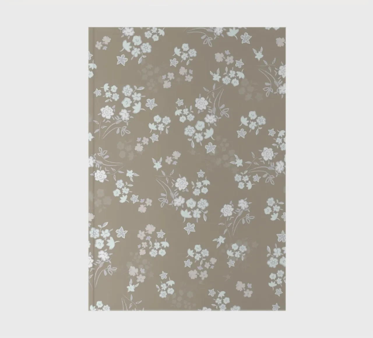 White ditsy pattern with brown background notebook by gulsengunel