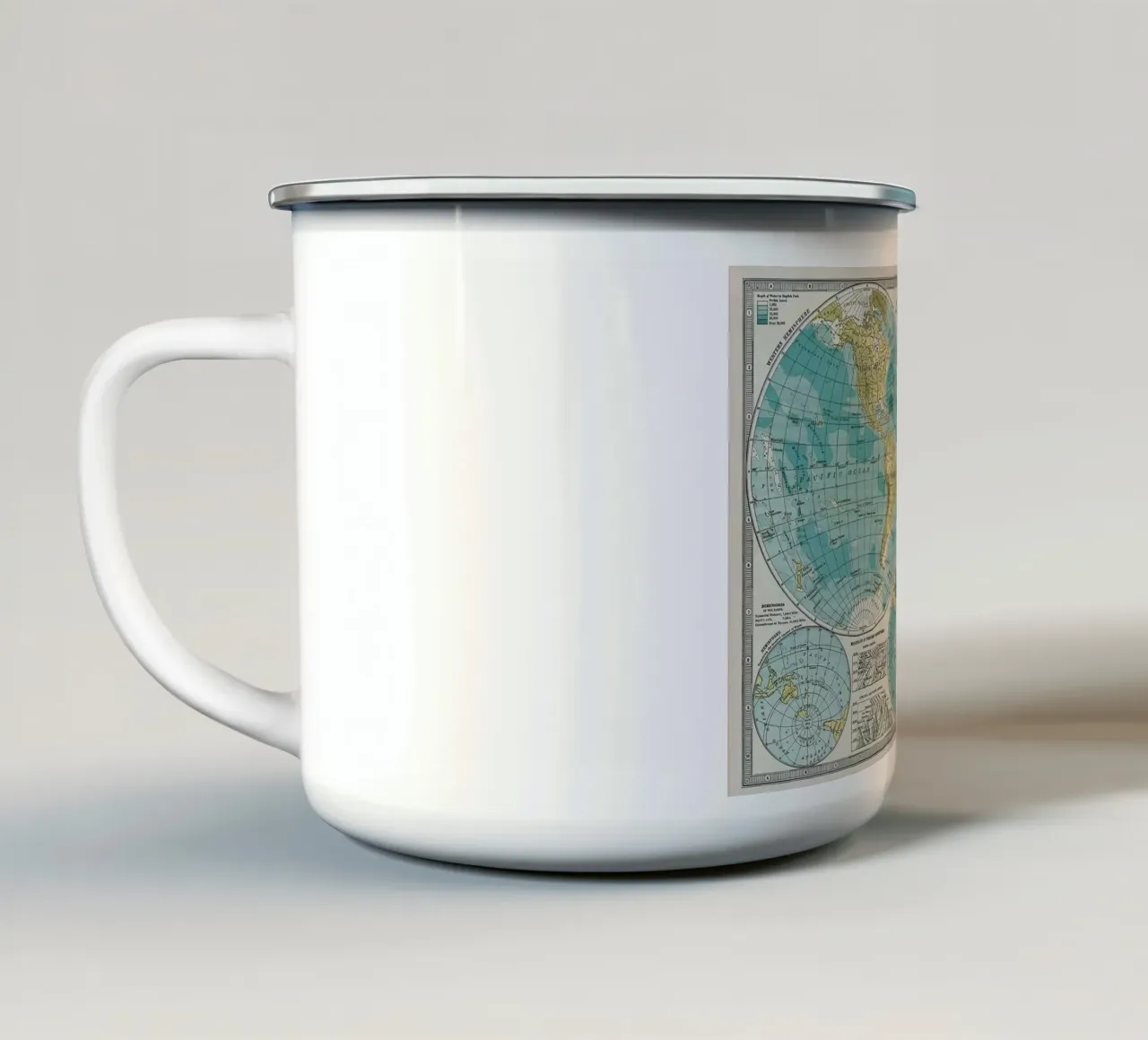 mappa del mondo tazza in smalto da Laura Harris